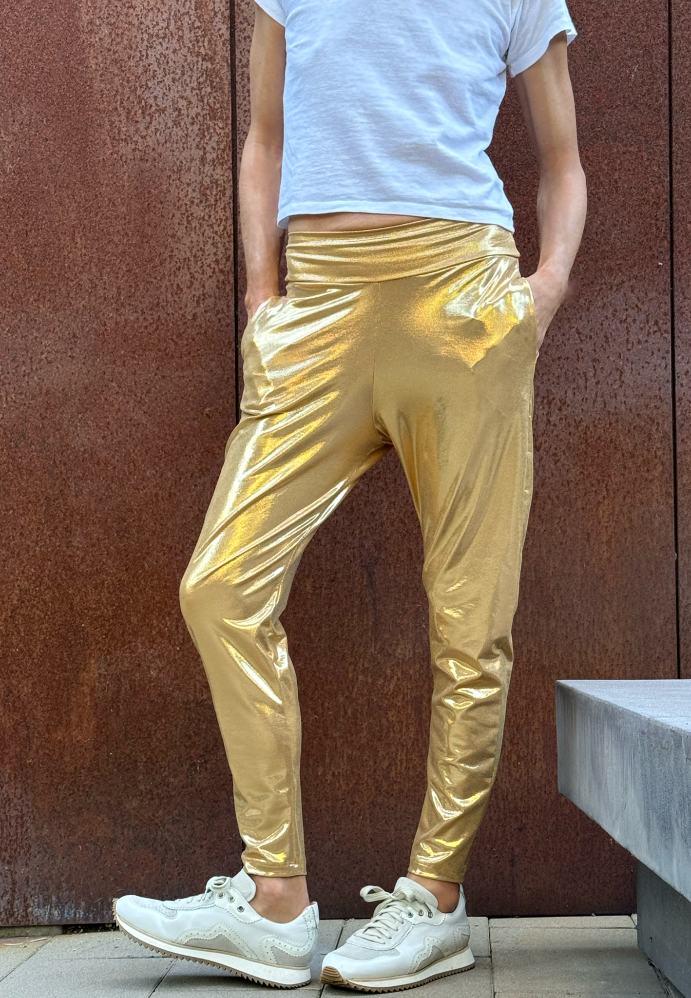 Champagne Gold Slouch Pants