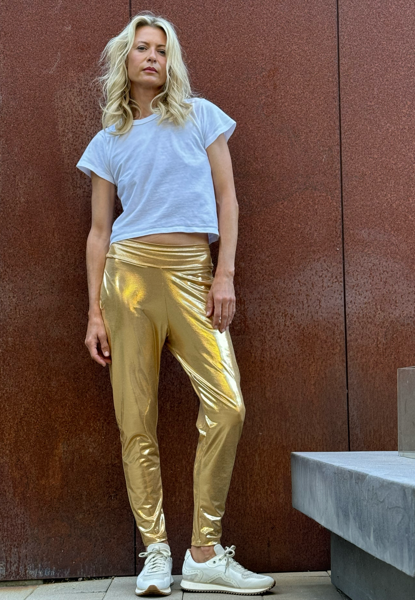 Champagne Gold Slouch Pants