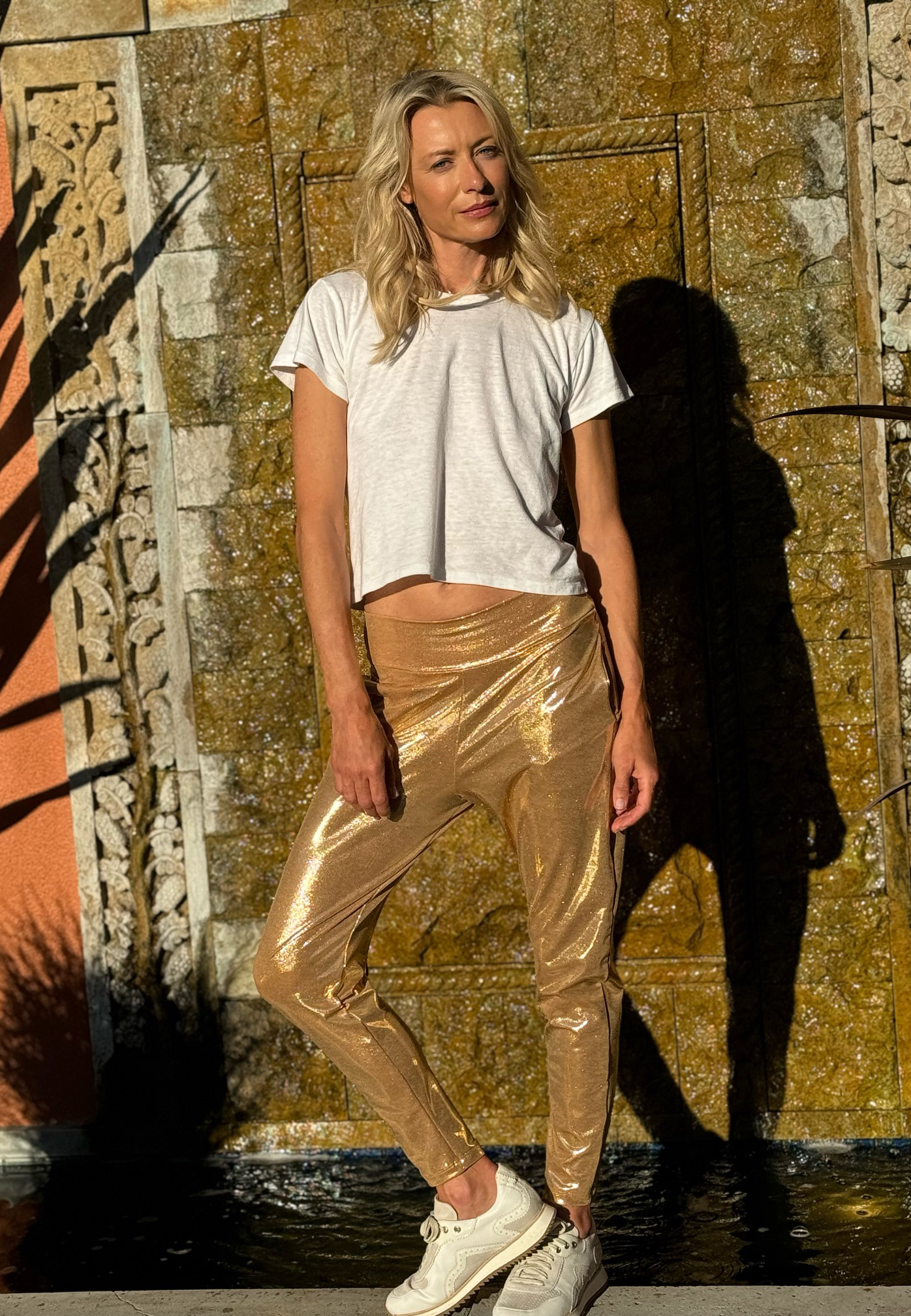 Champagne Gold Slouch Pants