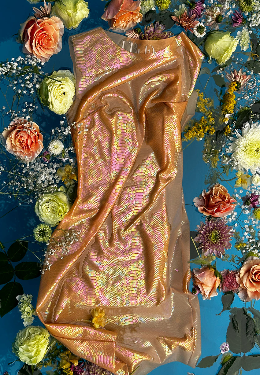 Pearl Snake Dress in Champagne Pearl