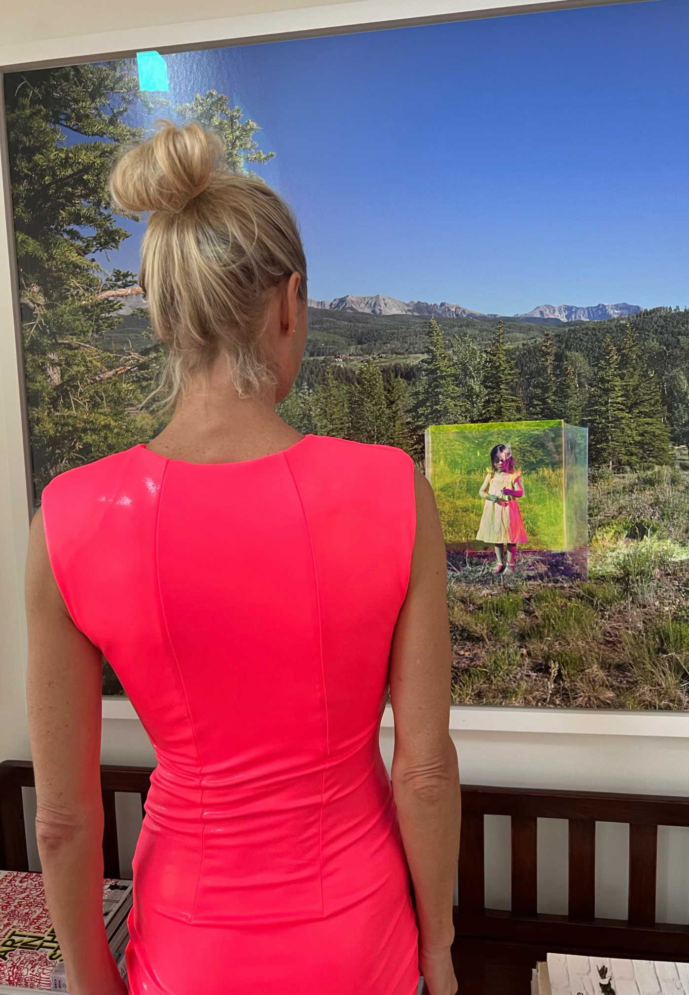 Blooming Pink Neon Wet Sculpt Dress