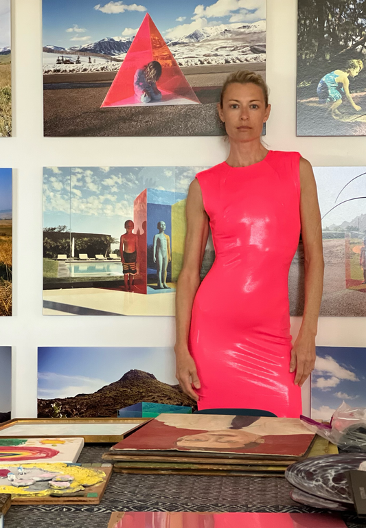 Blooming Pink Neon Wet Sculpt Dress