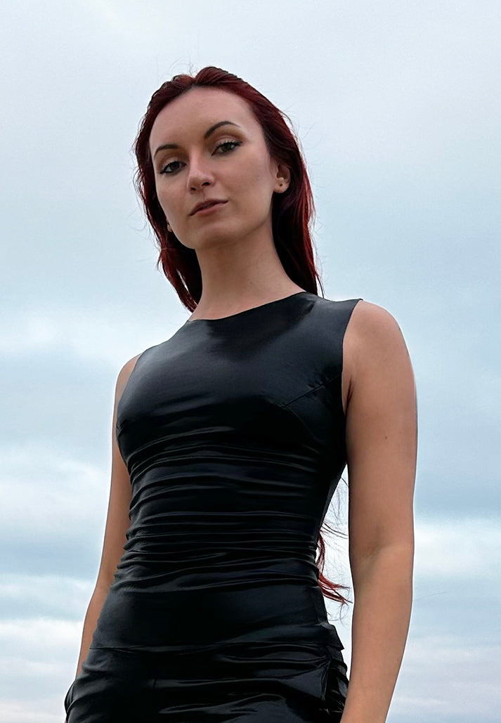 Obsidian Black Long Tank Top