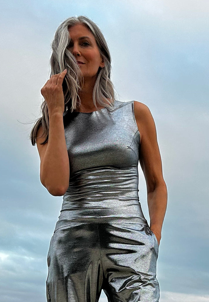 Liquid Pewter Long Tank Top