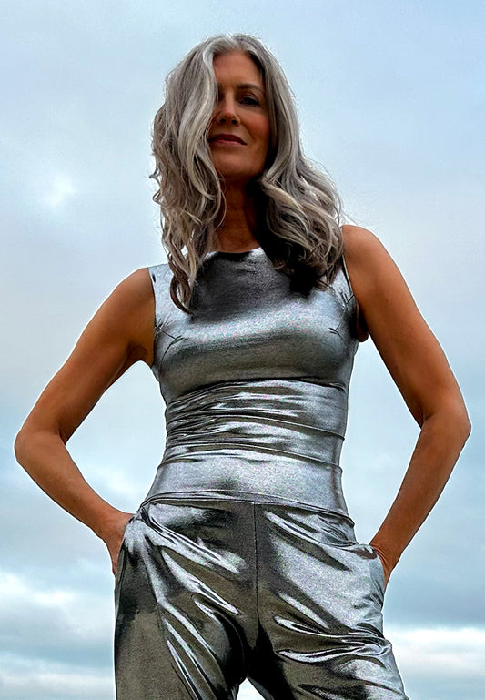 Liquid Pewter Long Tank Top