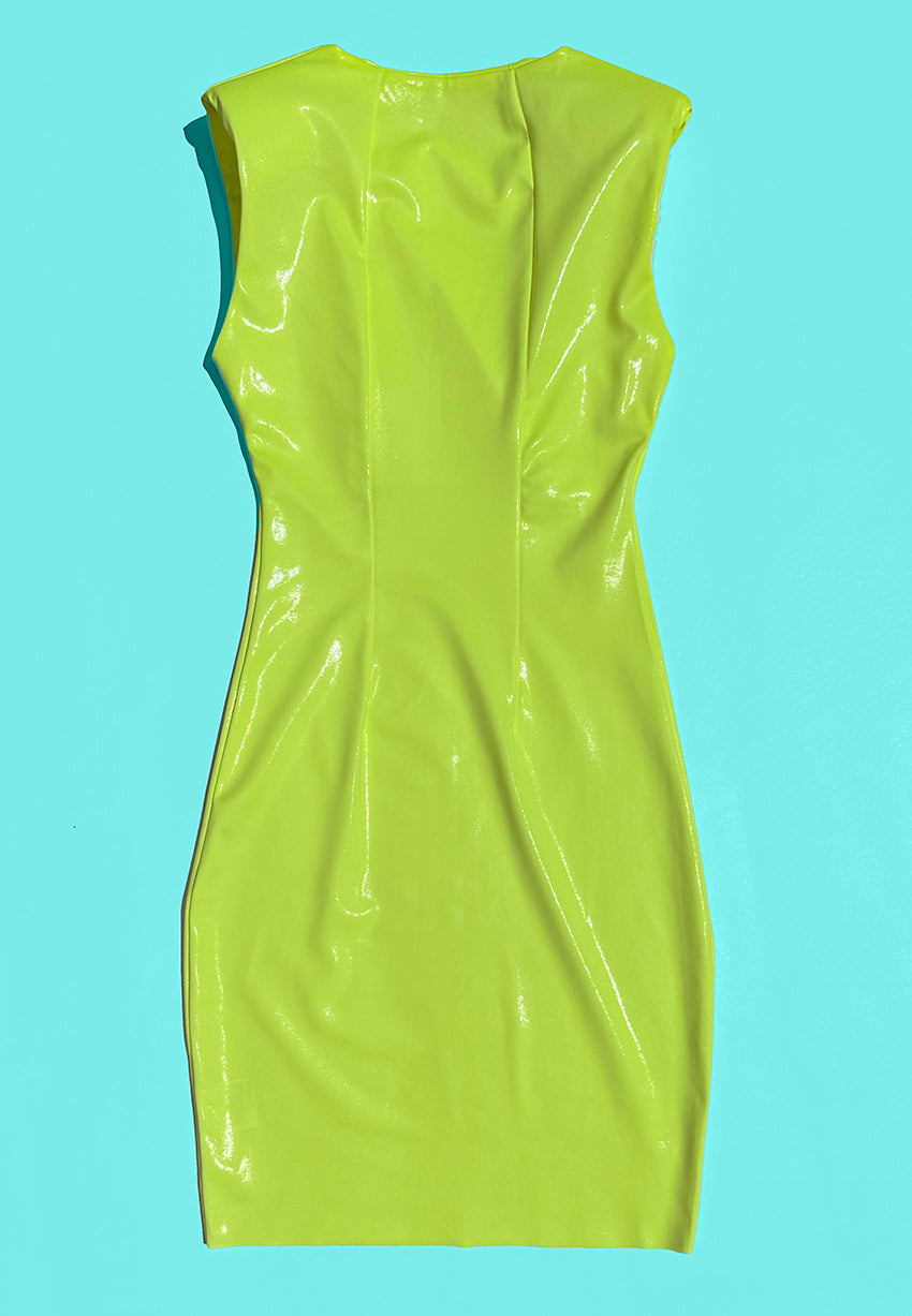 Blooming Yellow Neon Wet Sculpt Dress