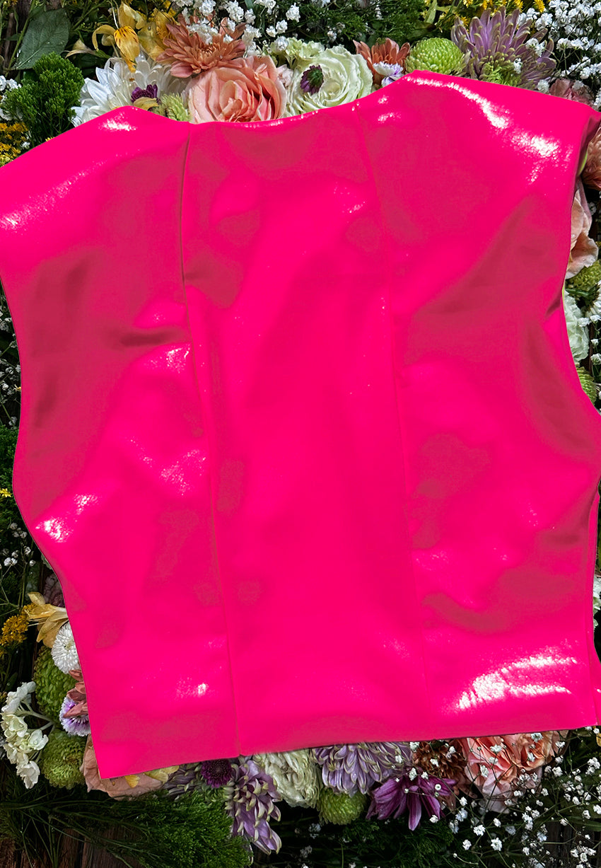 Neon Wet Sculpt Top in Blooming Pink