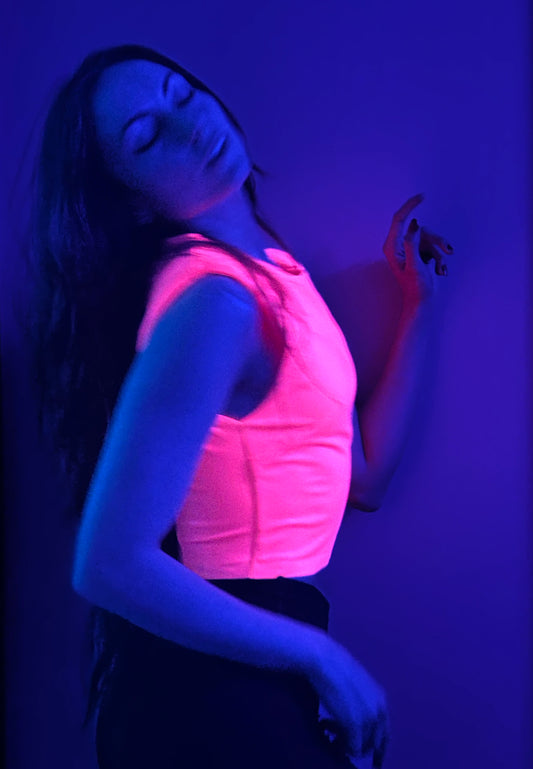 Neon Wet Sculpt Top in Blooming Pink