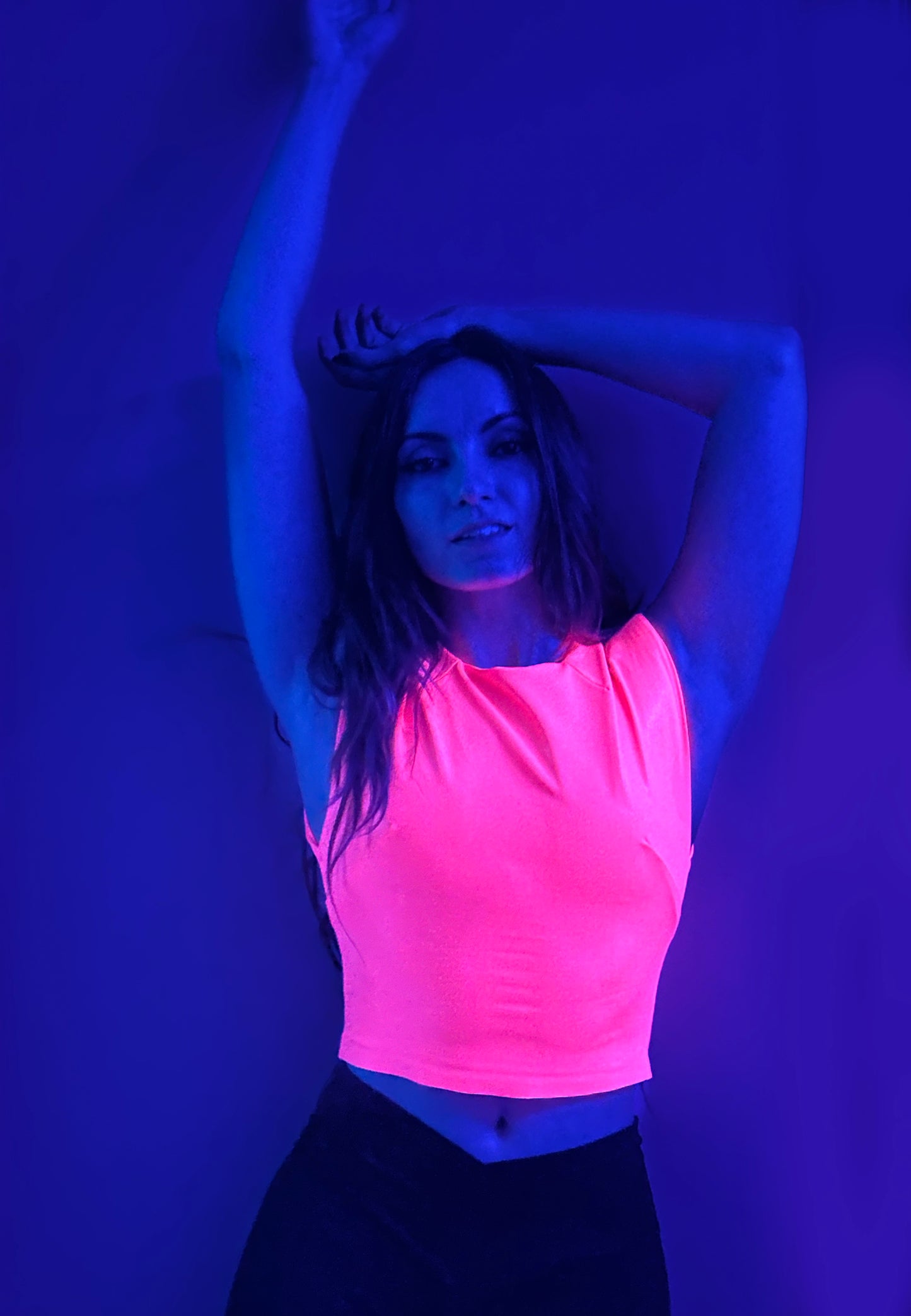 Neon Wet Sculpt Top in Blooming Pink