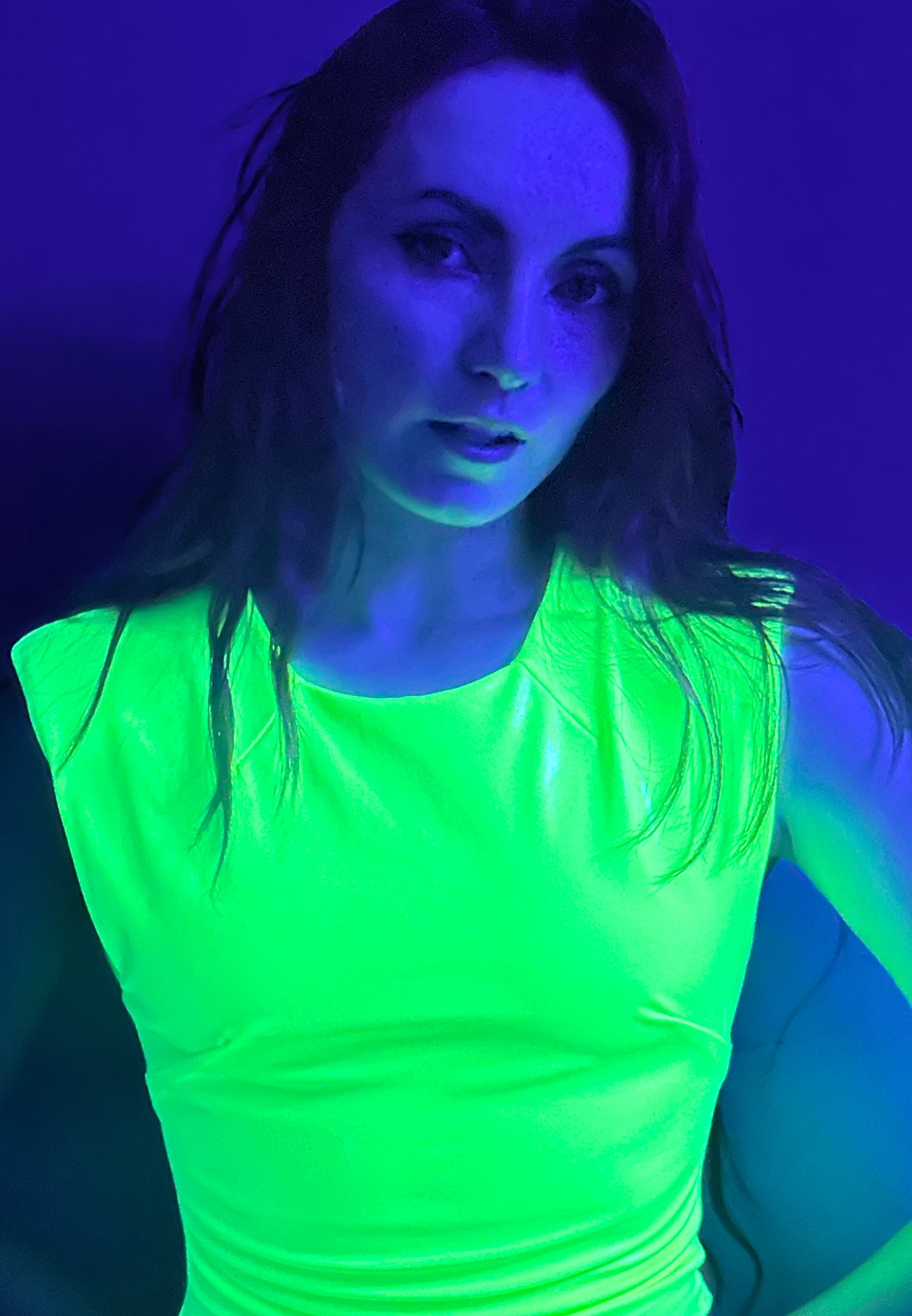 Blooming Yellow Neon Wet Sculpt Dress
