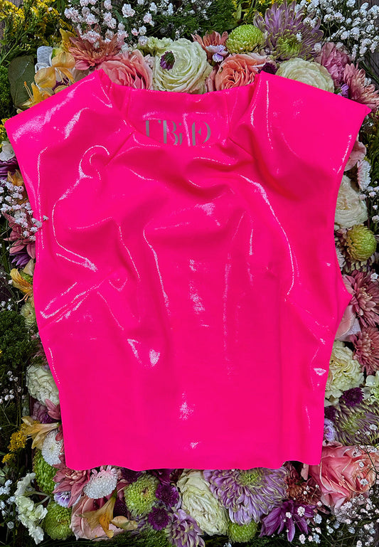 Neon Wet Sculpt Top in Blooming Pink