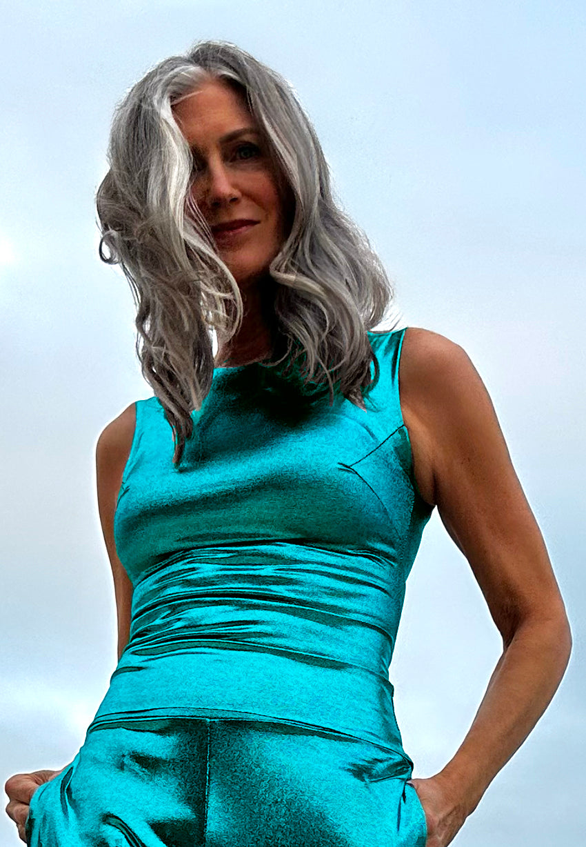 Paradise Blue Long Tank Top – House of Lebied