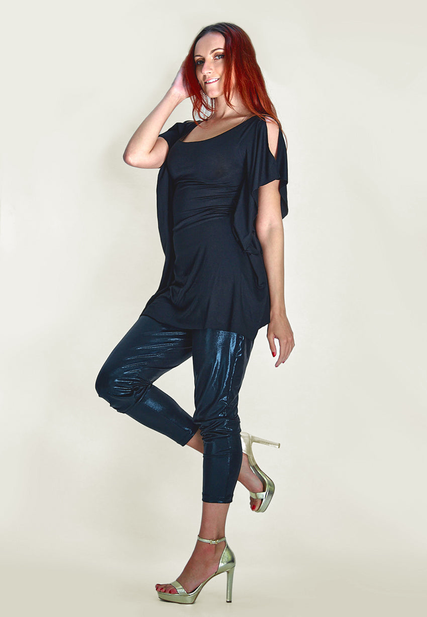 Venus Tunic Top in Midnight Black