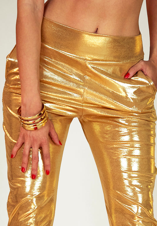 Champagne Gold Slouch Pants