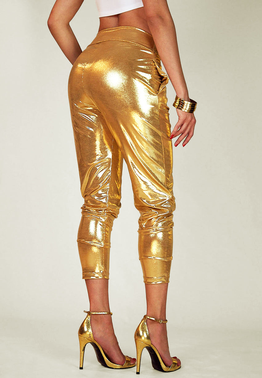 Champagne Gold Slouch Pants