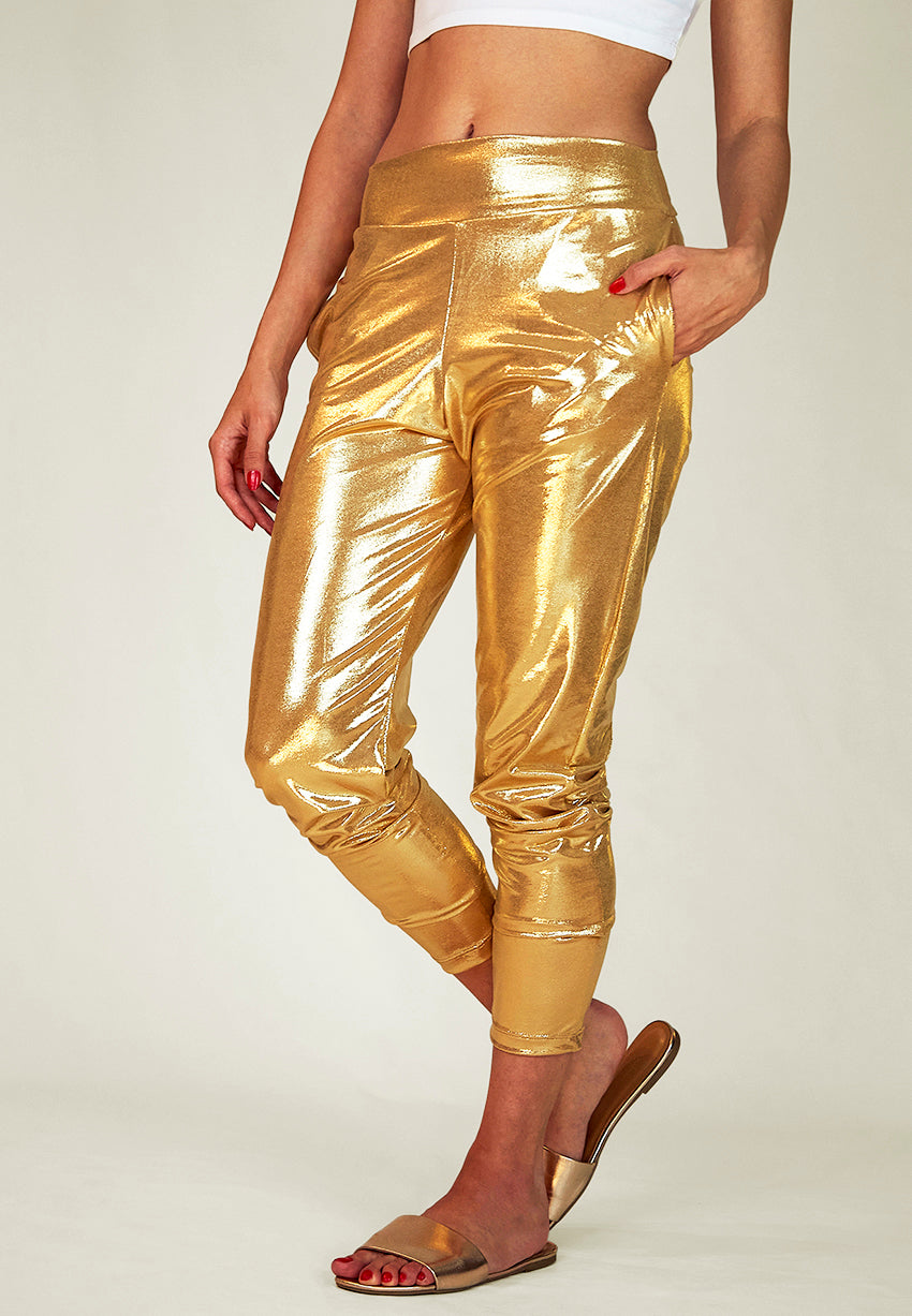 Champagne Gold Slouch Pants
