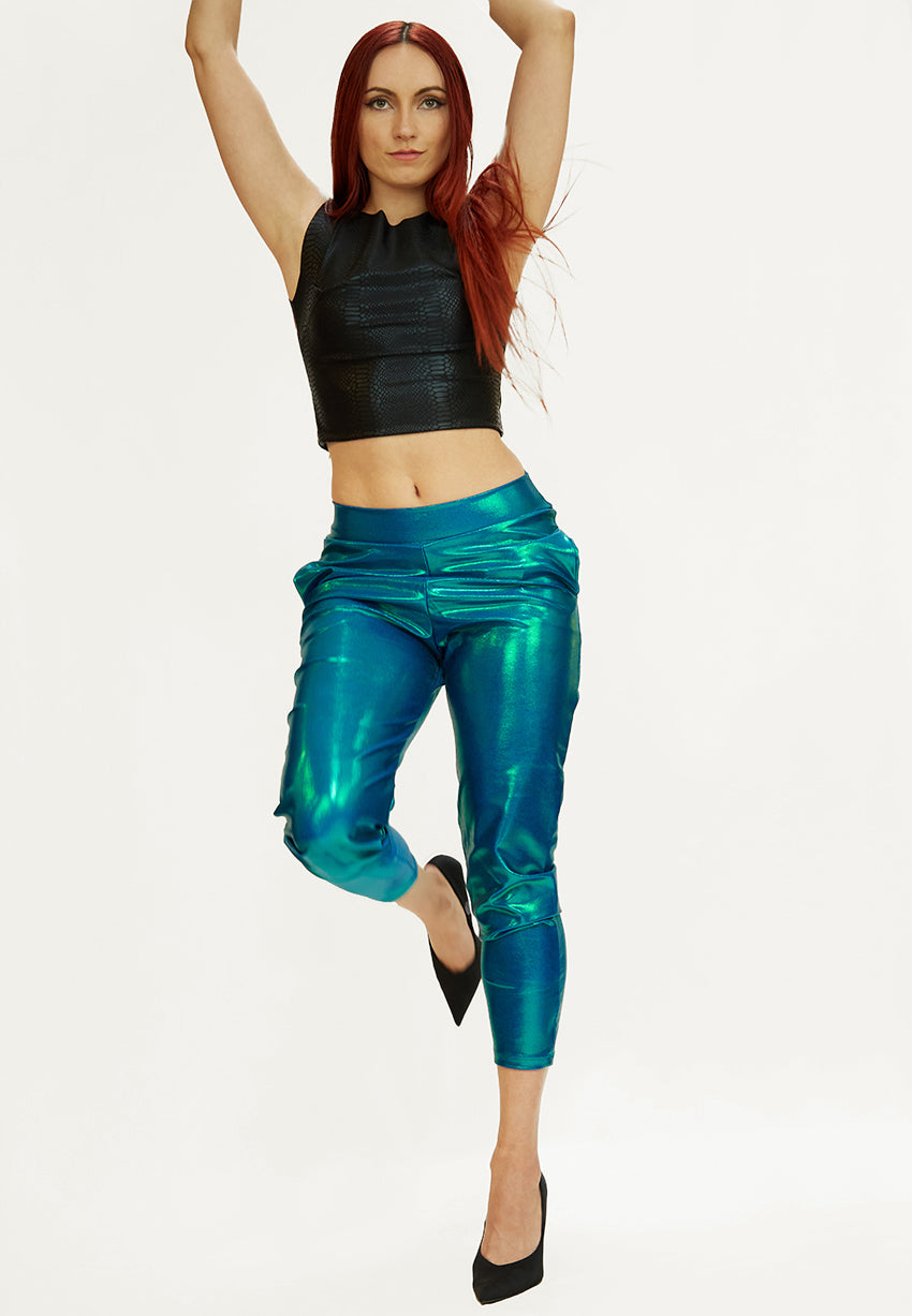 Paradise Blue Slouch Pants