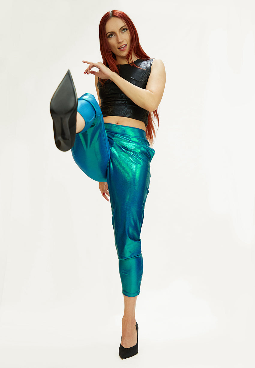 Paradise Blue Slouch Pants