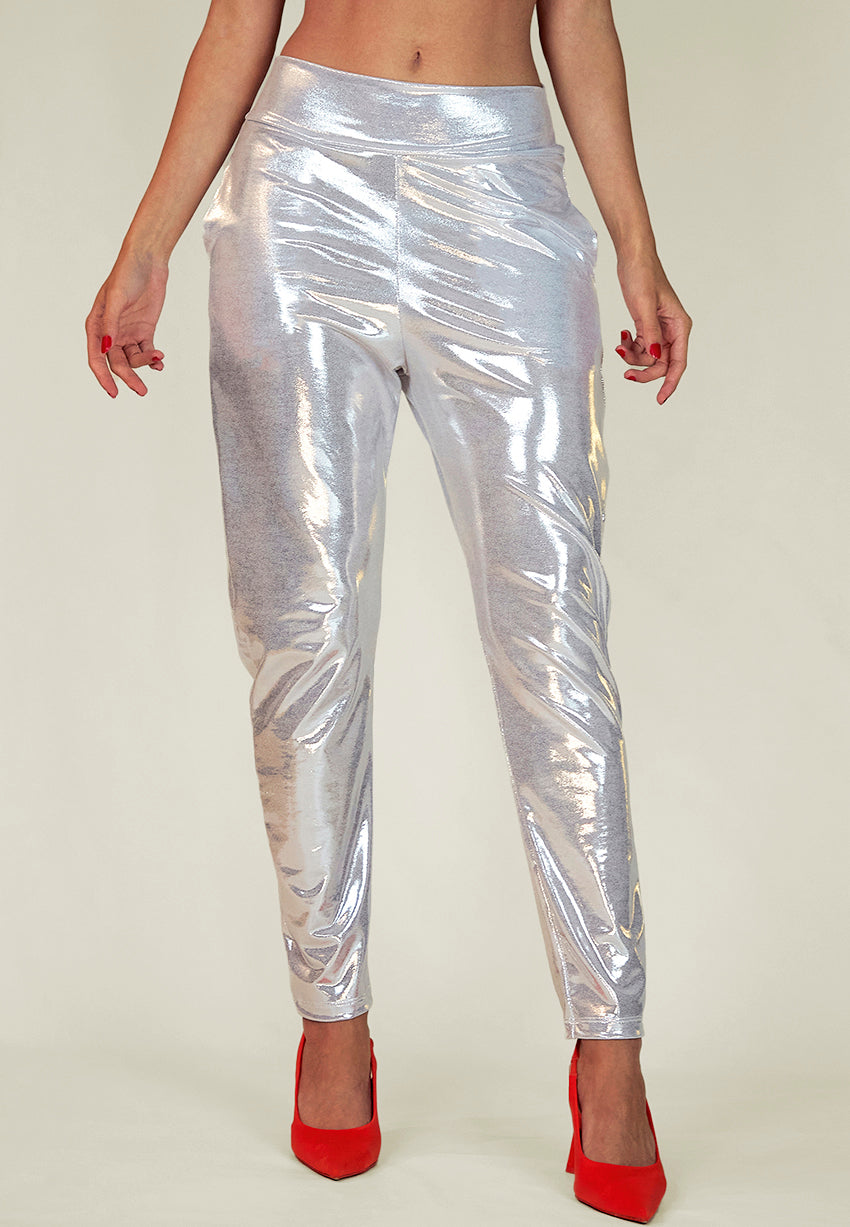 Platinum Silver Slouch Pants