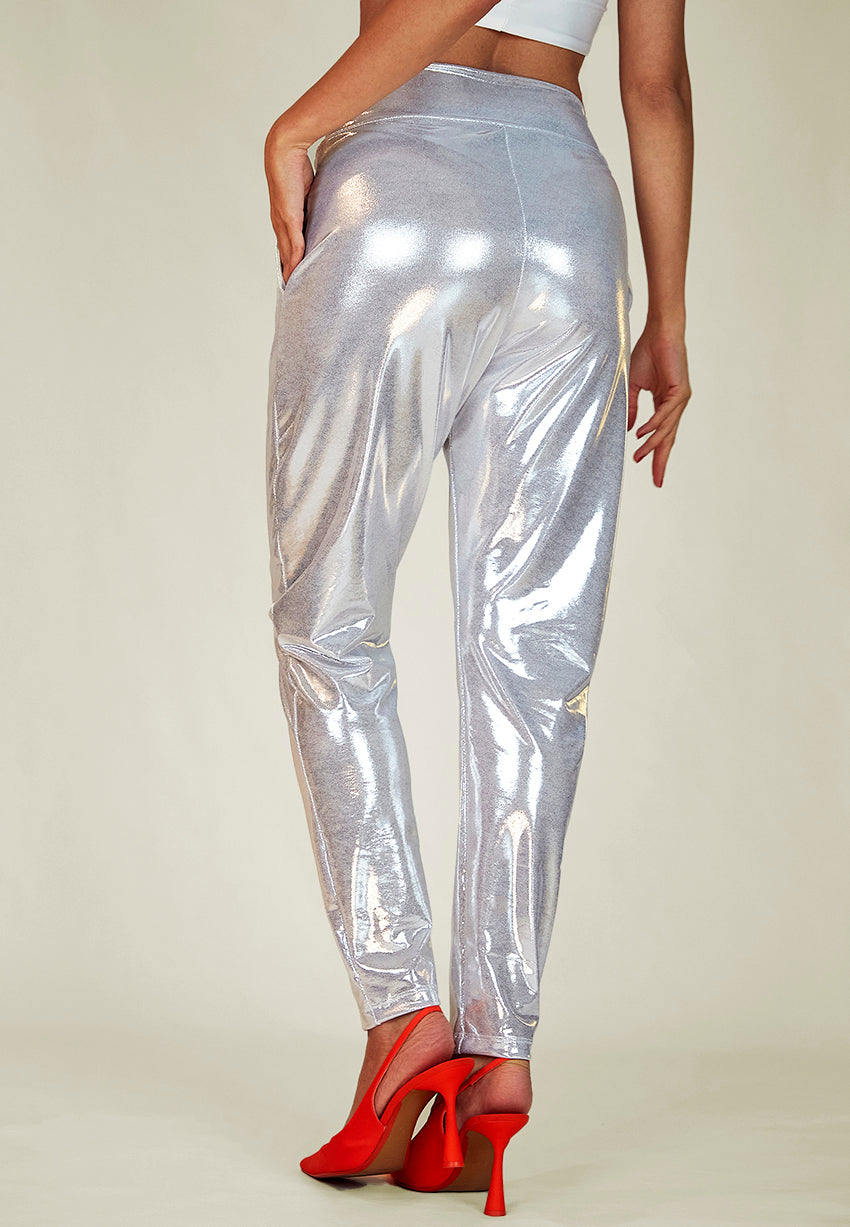 Platinum Silver Slouch Pants