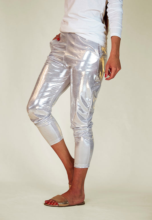 Platinum Silver Slouch Pants