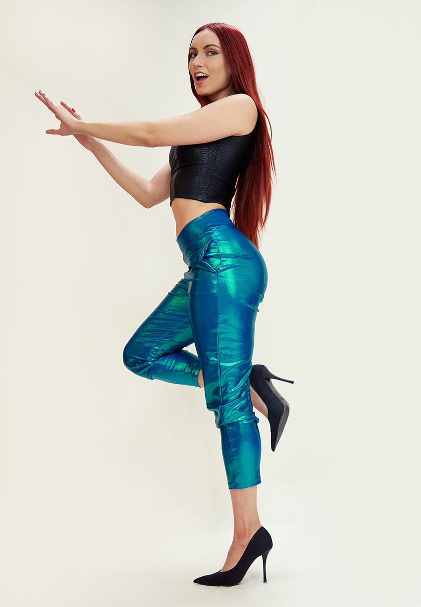 Paradise Blue Slouch Pants