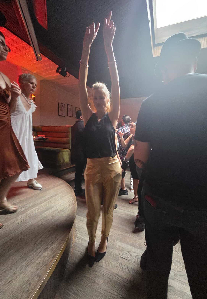 Champagne Gold Slouch Pants