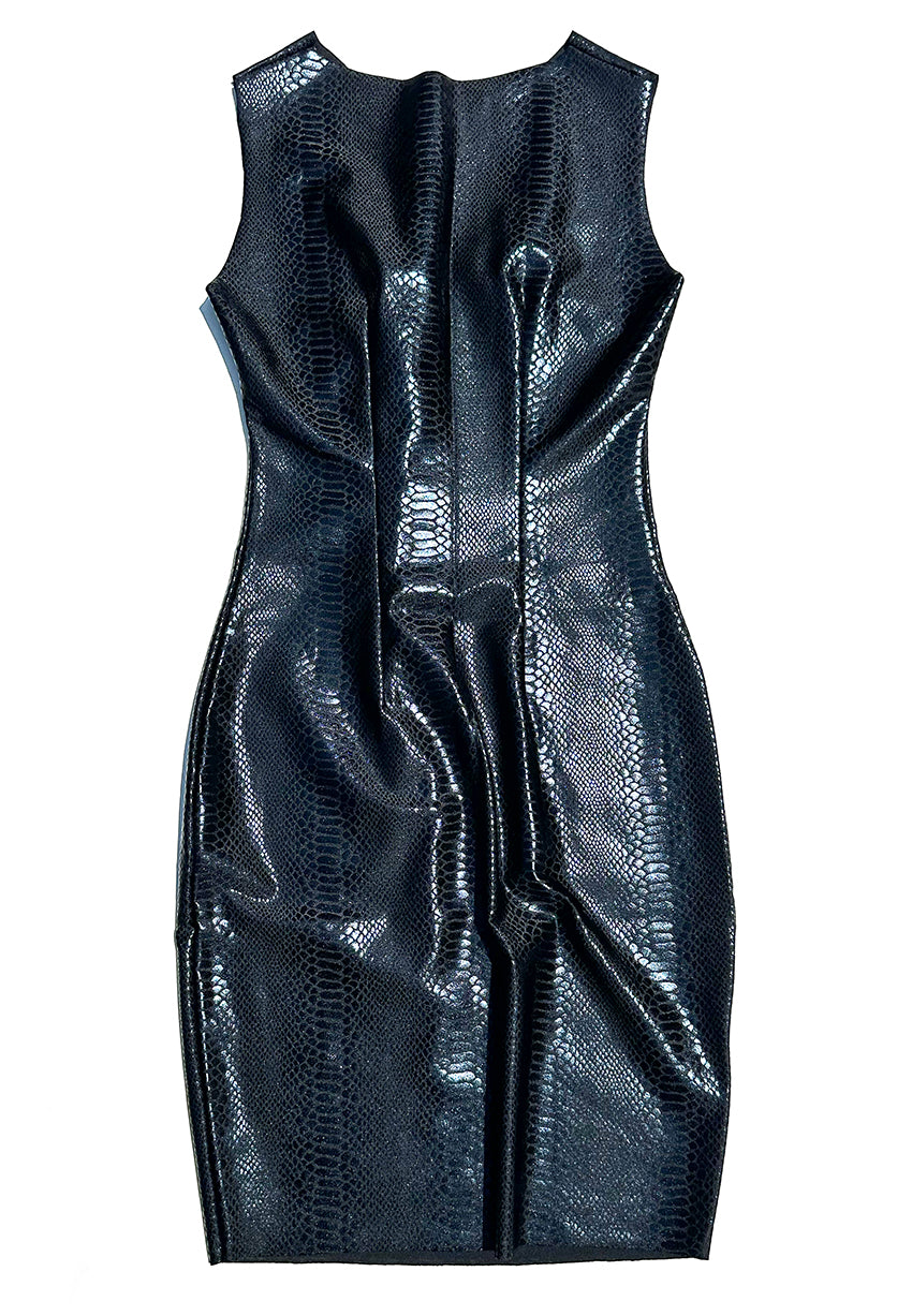 Pearl Snake Dress in Black Mamba