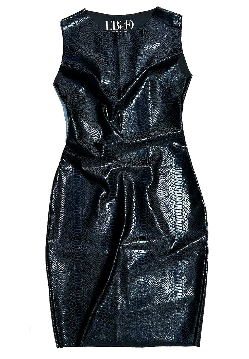 Pearl Snake Dress in Black Mamba