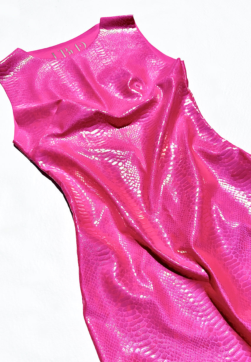 Pearl Snake Dress in Pink Python