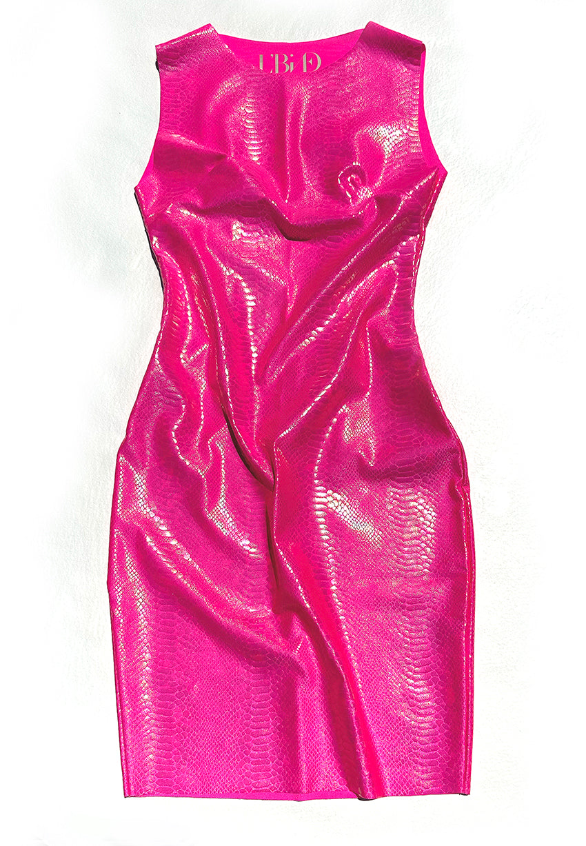 Pearl Snake Dress in Pink Python