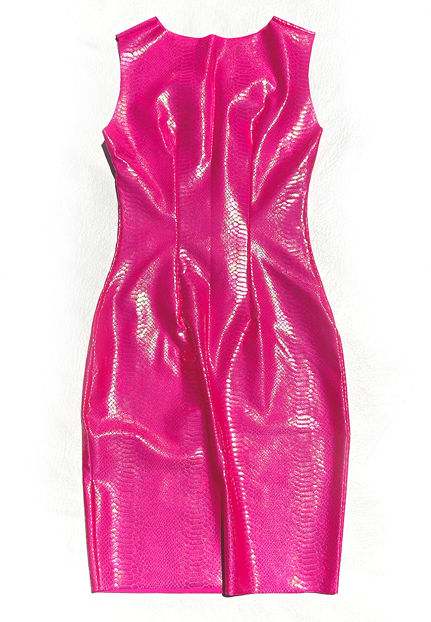 Pearl Snake Dress in Pink Python