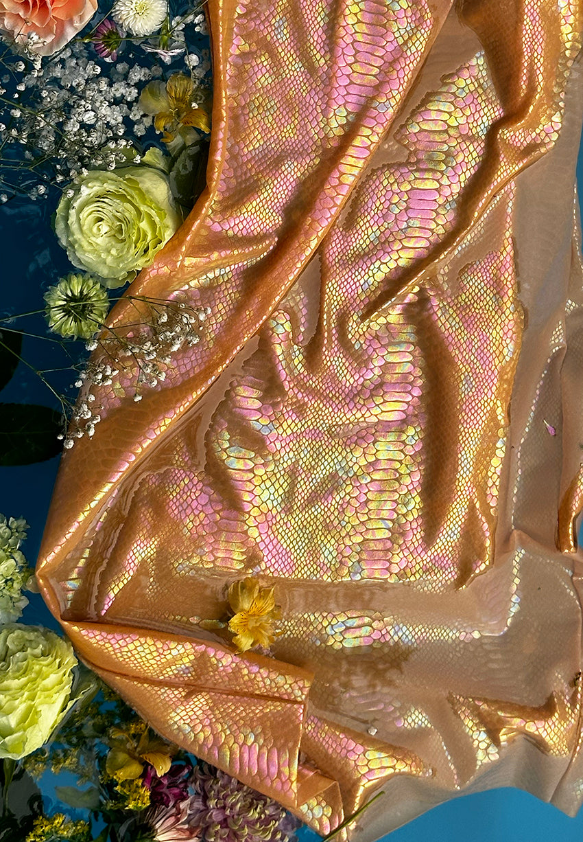 Pearl Snake Pencil Skirt in Champagne Pearl
