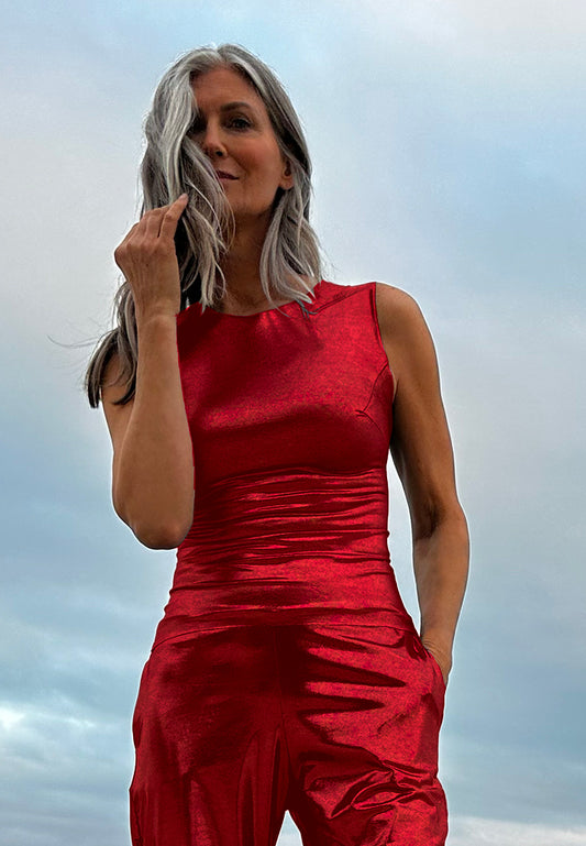 Ruby Red Long Tank Top