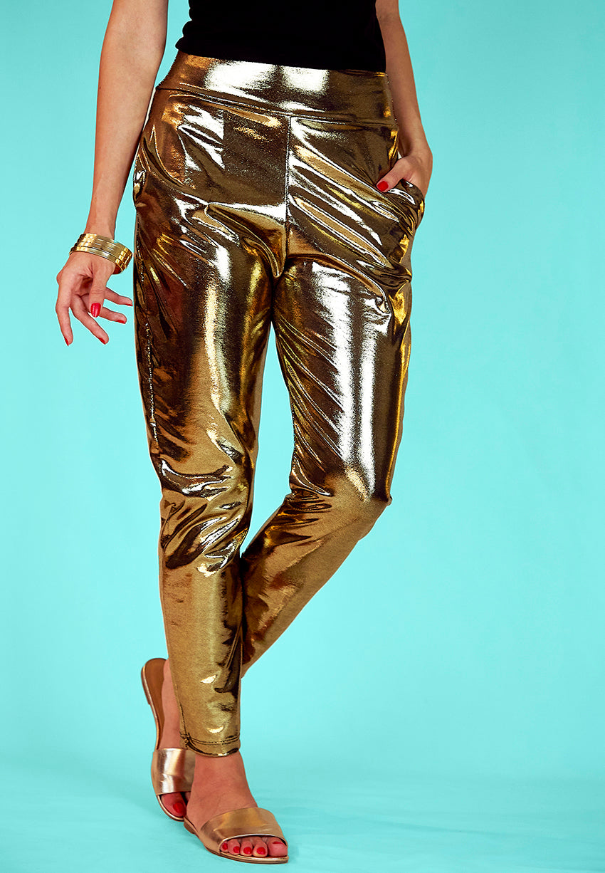 RABANNE: Pants woman - Gold | RABANNE pants 23HCPA310CO0487 online at  GIGLIO.COM