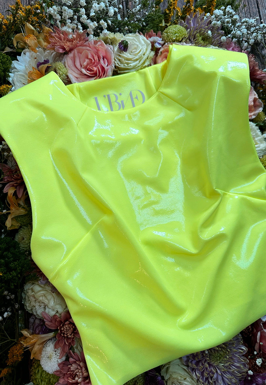 The Neon Wet Sculpt Top in Blooming Yellow