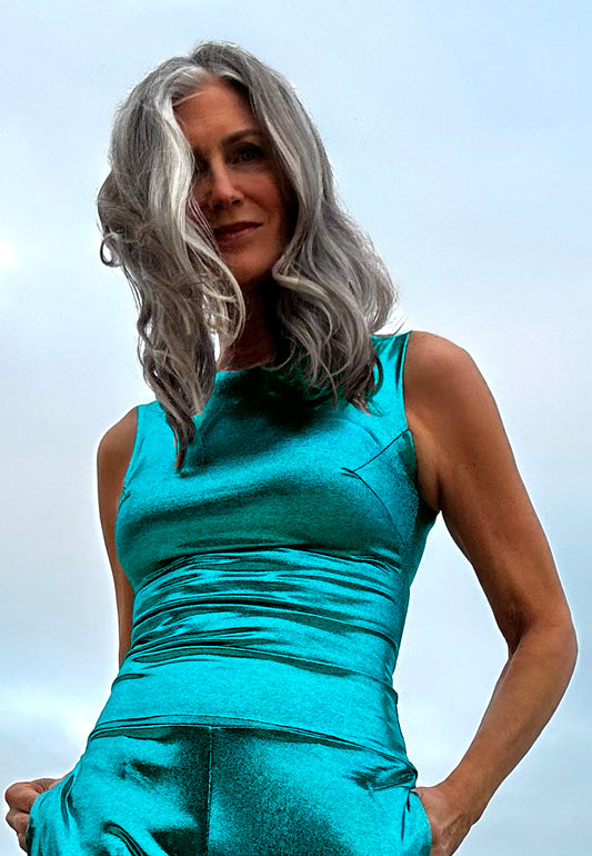 Paradise Blue Long Tank Top