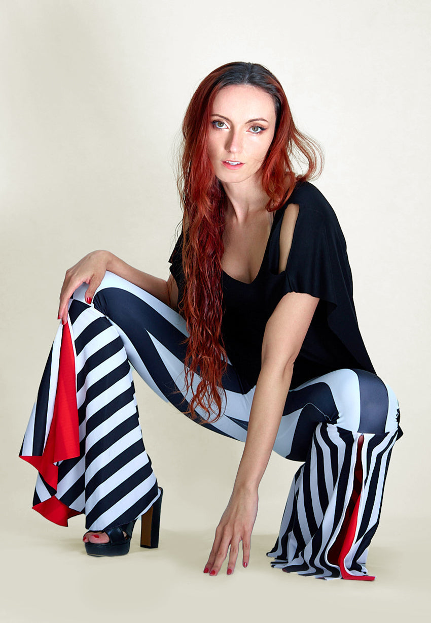 The Lebied Striped Flare Pants