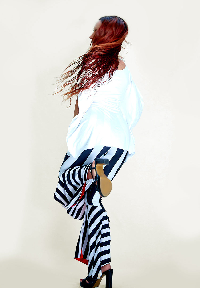 The Lebied Striped Flare Pants