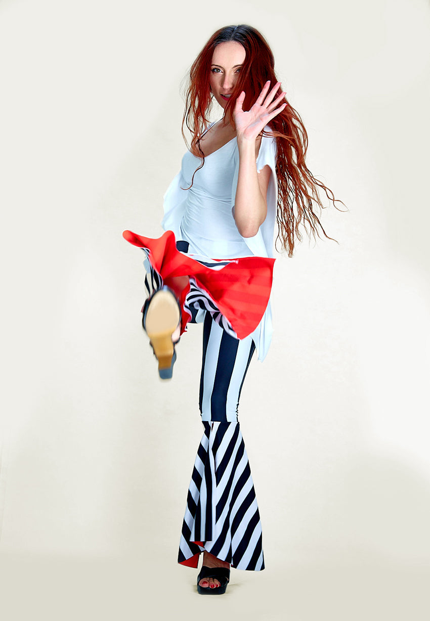 The Lebied Striped Flare Pants