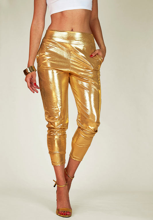 Champagne Gold Slouch Pants
