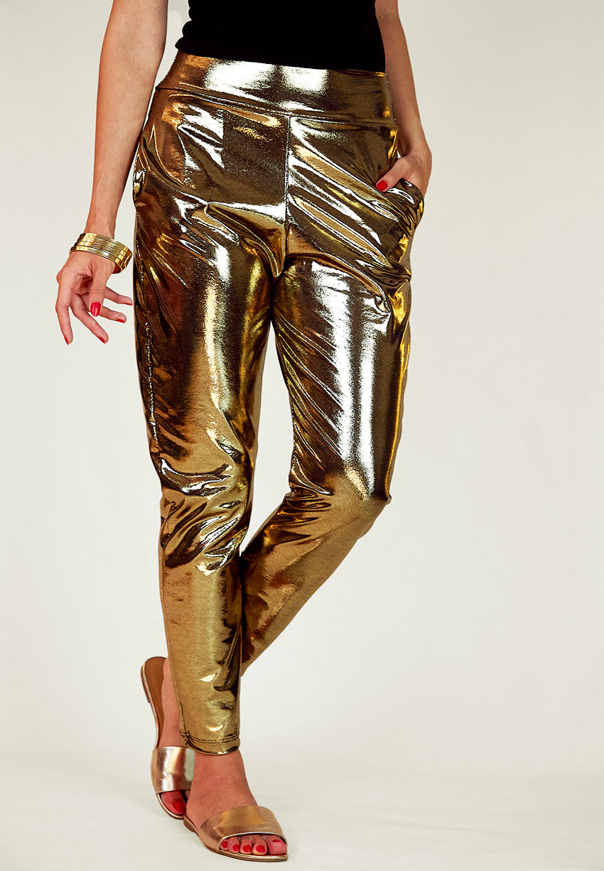 Liquid Gold Slouch Pants