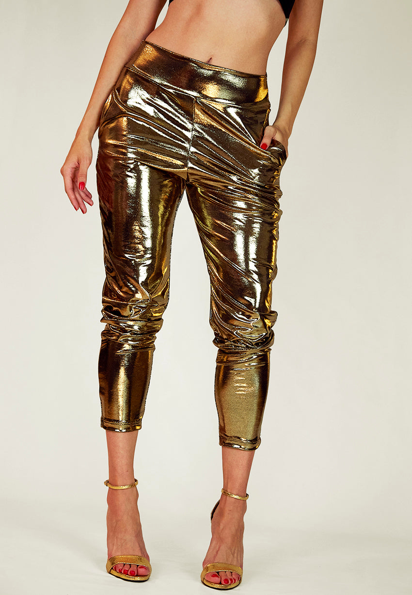 Liquid Gold Slouch Pants