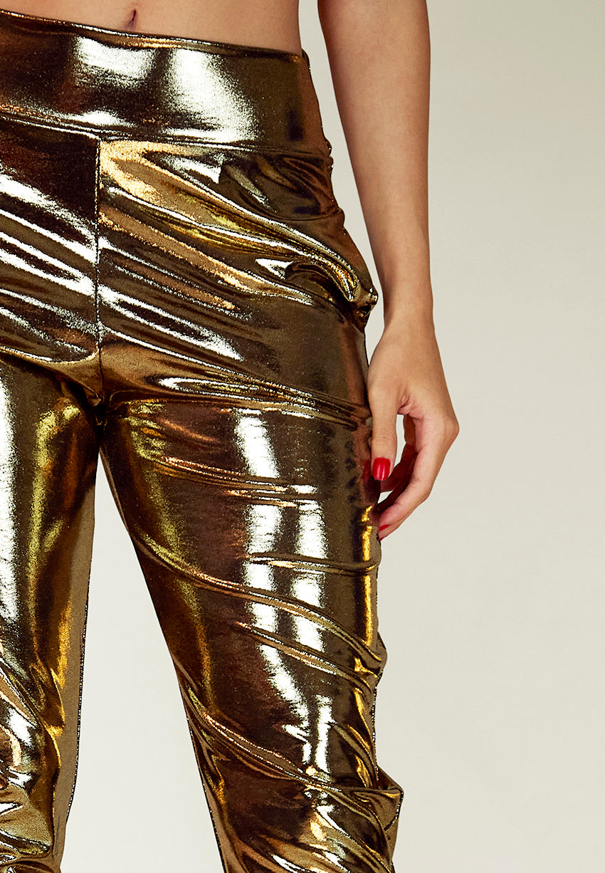 Liquid Gold Slouch Pants