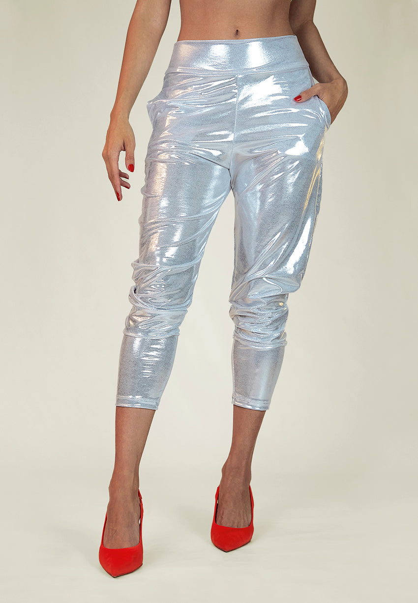 Platinum Silver Slouch Pants