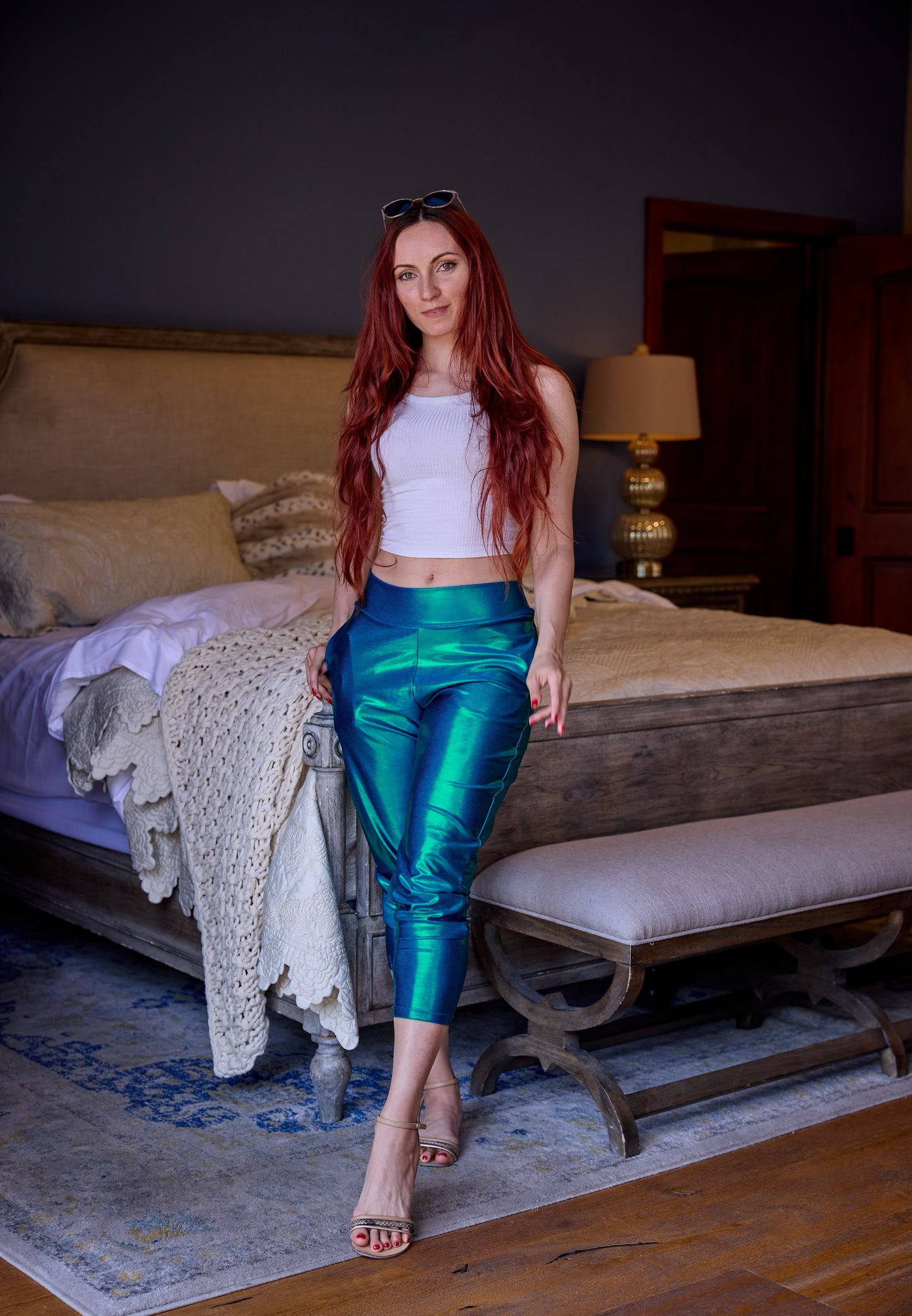 Paradise Blue Slouch Pants