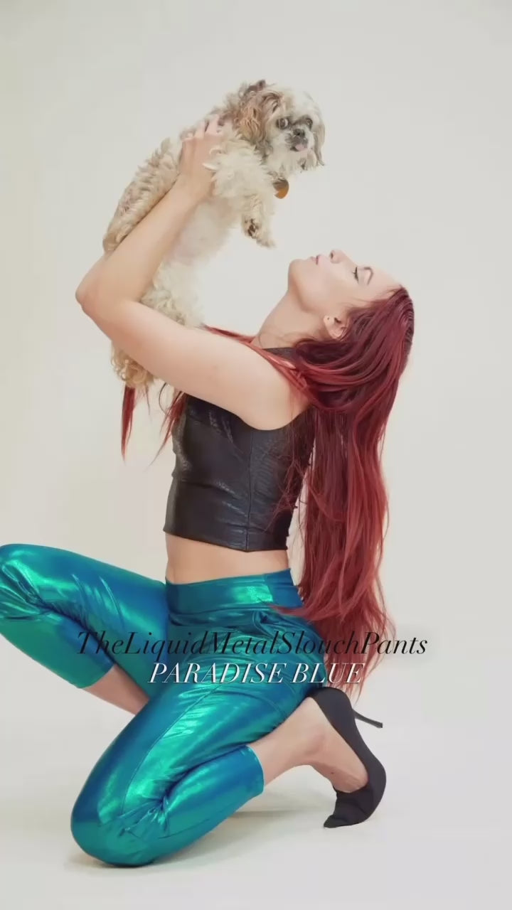 Paradise Blue Slouch Pants – House of Lebied